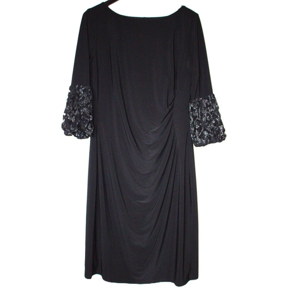 Ralph Lauren Women’s Size 16 Black Lined Draped Lace Crafted‎ Evening Dress